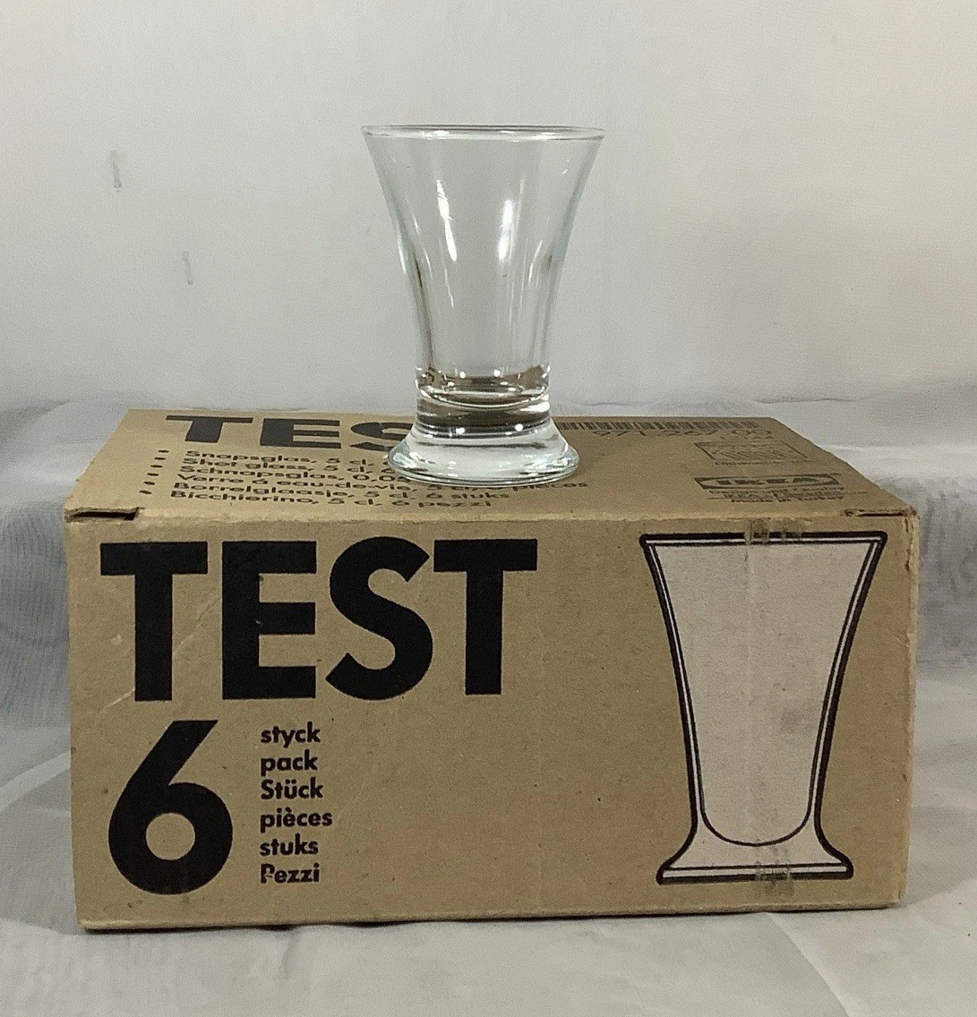 IKEA 6 TEST Shot Glasses Set Pack - NIB Original Box