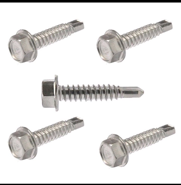 100~ 1 Inch #14Hex Washer Head Self Drilling Sheet Metal Tek