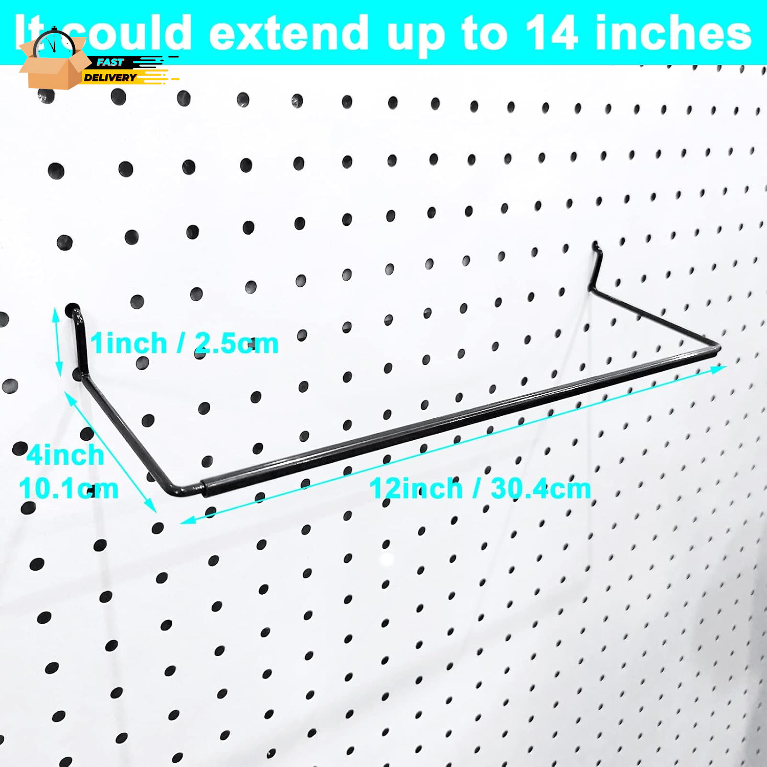 5 Pack Extendable Pegboard Paper Towel Holder,Pegboard Hook for Workshop,Garage