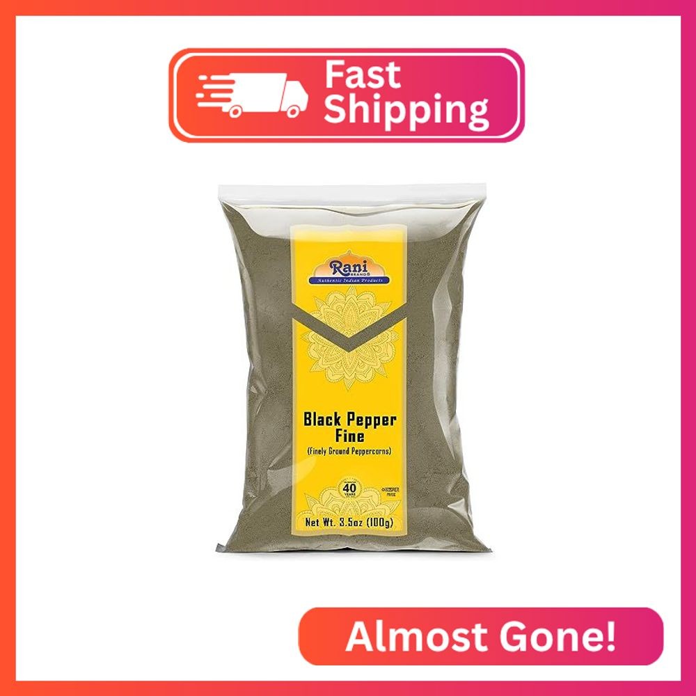 Rani Black Pepper Fine Powder 80 Mesh 3.5oz (100g) ~ All Natural | Vegan | Glute