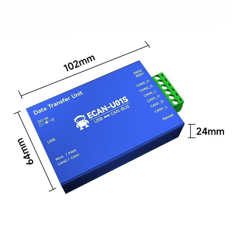 ECAN-U01S Dual-Channel USB To CAN Adapter Converter CAN Bus Analyzer Debugger