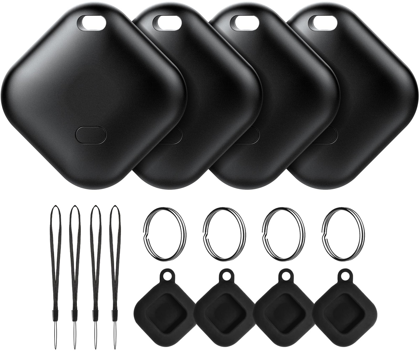 Air Tracker Tag for Android, Tags-4 Pack Luggage with 4 4 Pack, Black