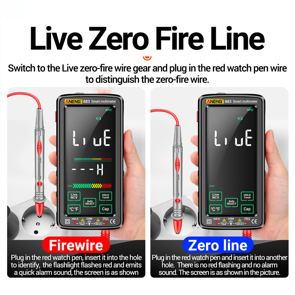 ANENG 683 6000Counts Large Touch Screen Digital Multimeter Burn proof Multimeter