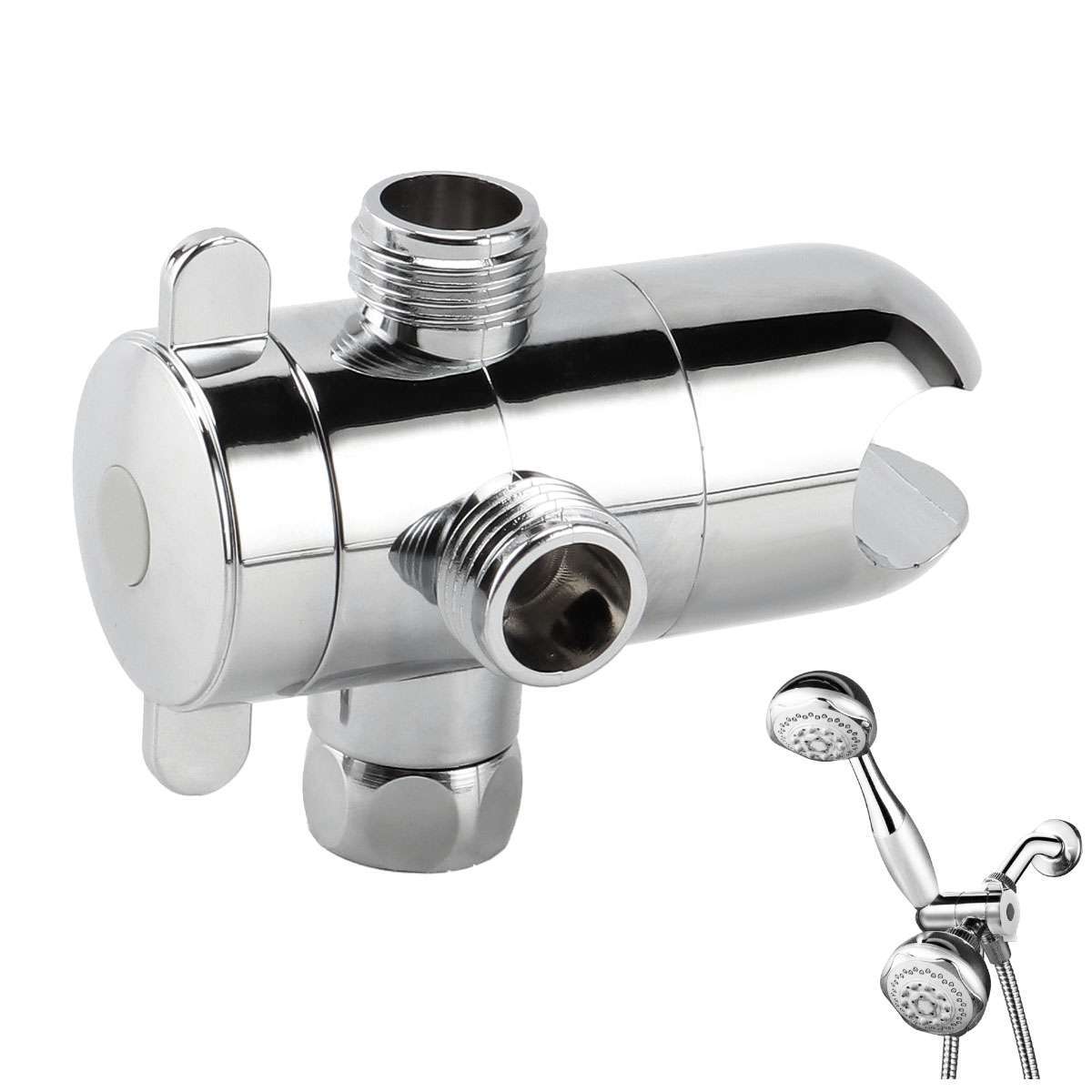 1/2" Shower Arm Diverter With Handshower Mount 3-Way Shower Head Diverter Valve