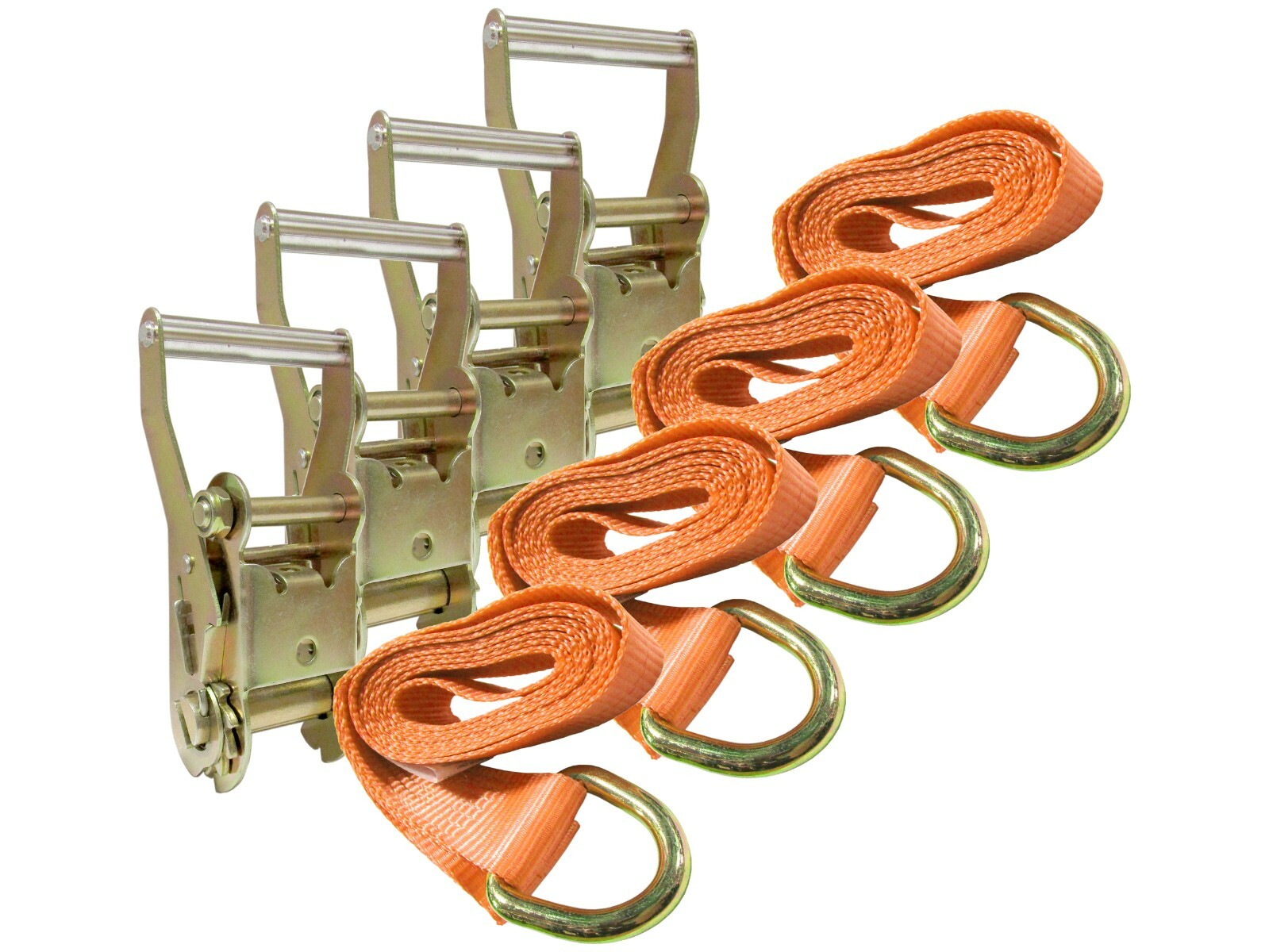 4 pack - 2" x 8' ft Lasso Strap Tie Down D-Ring O Ring Cinch Ratchet Trailer ATV