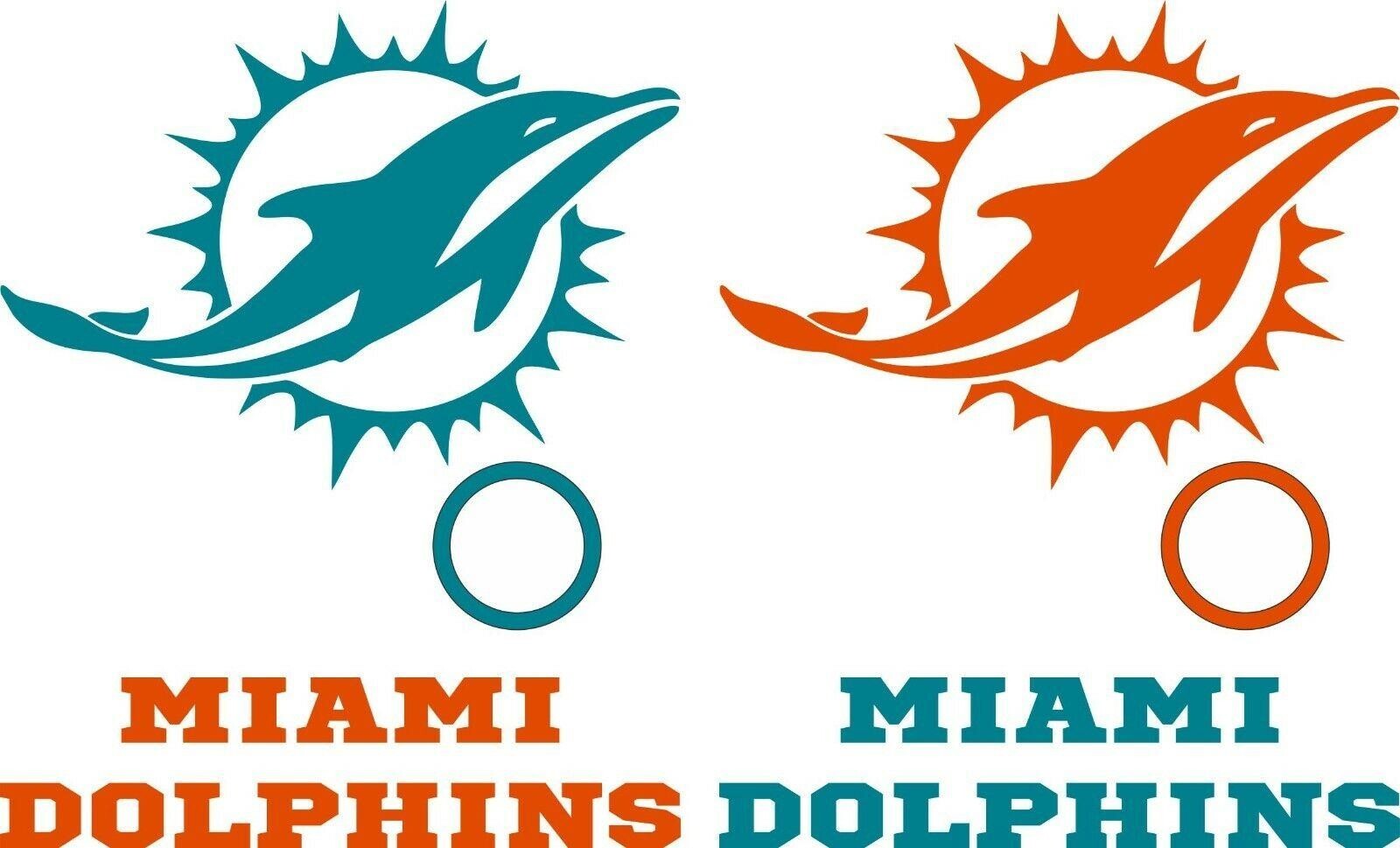 Miami Dolphins Set of 8 Vinyl Cornhole Decals - 2 Free Window Decals - Cornhole