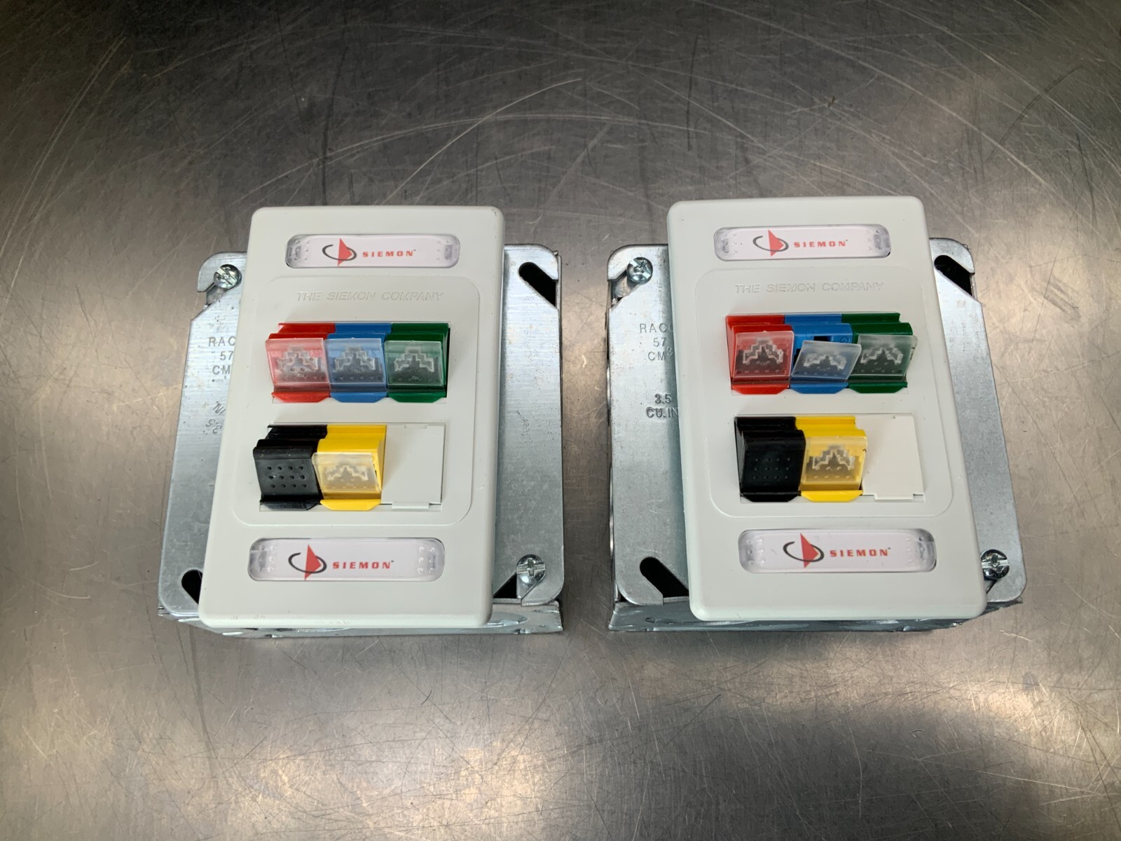 (2) Electrical Outlet Box with Siemon RJ45 Outlets