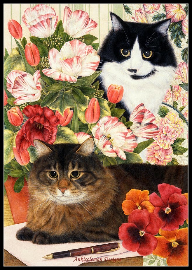 Desk Mates - DIY Counted Cross Stitch Pattern Needlework