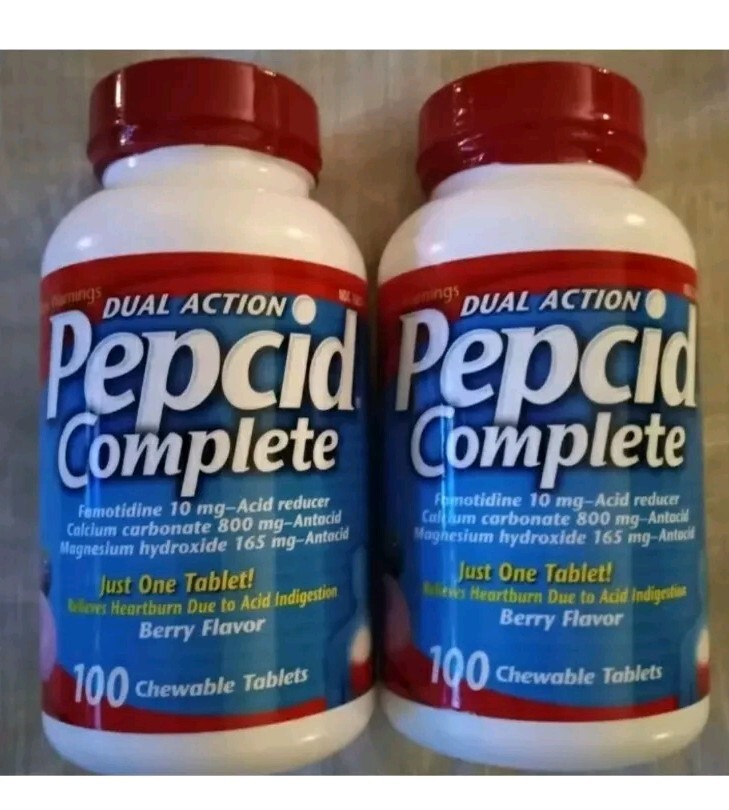 Pepcid Complete 10mg  Tablets - 100 x 2= 200 exp date 2027 berry Flavor