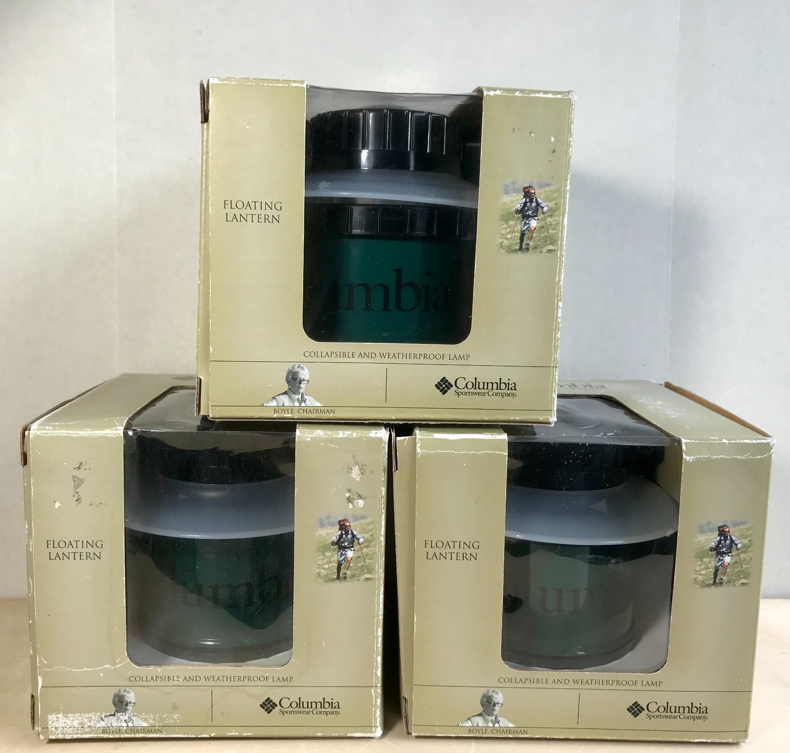 Columbia Collapsible and Weatherproof Floating Lantern/Lamp  - Lot of 3 -Camping