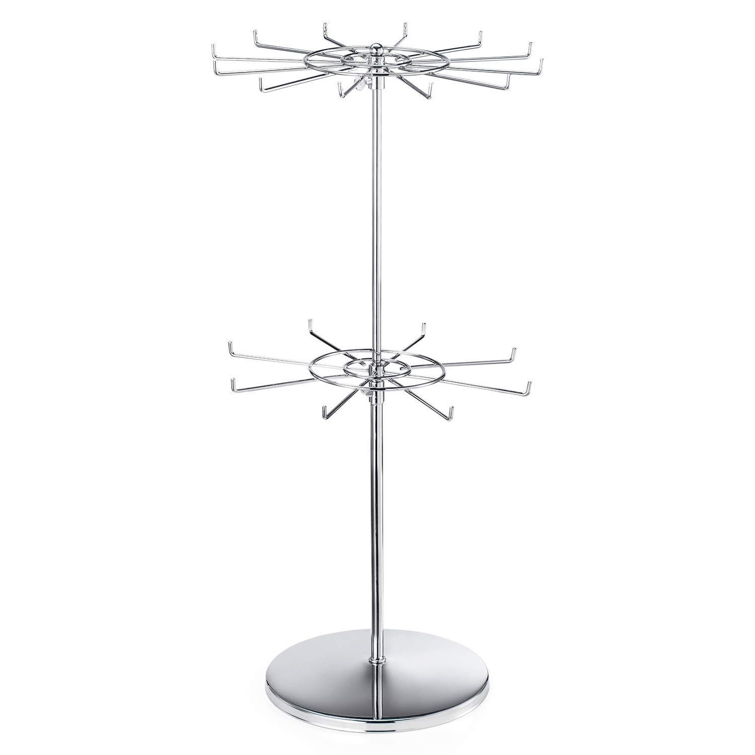 Polmart 2-Tier Spinning Display Stand ，Heavy Duty Adjustable Countertop S