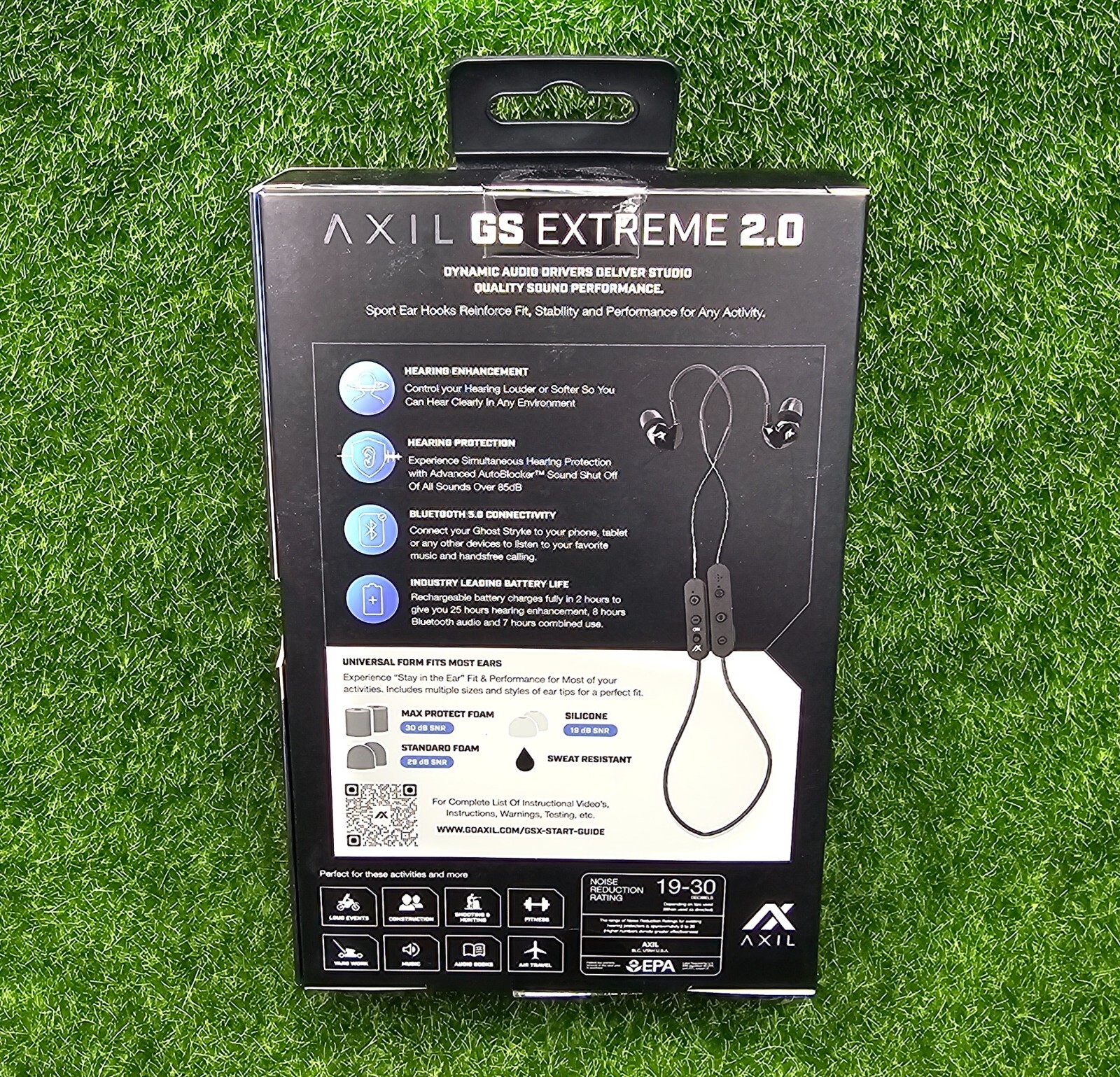 AXIL GS Extreme 2.0 Active Hearing Protection Bluetooth Tactical Earbuds - GS-X