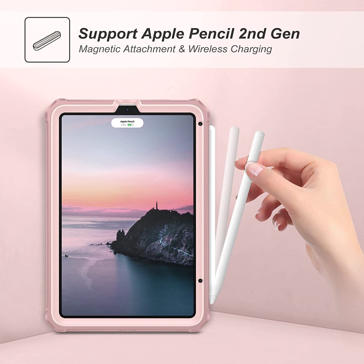 Shockproof Case for iPad Mini 6 2021 Rotating Rugged Cover with Screen Protector