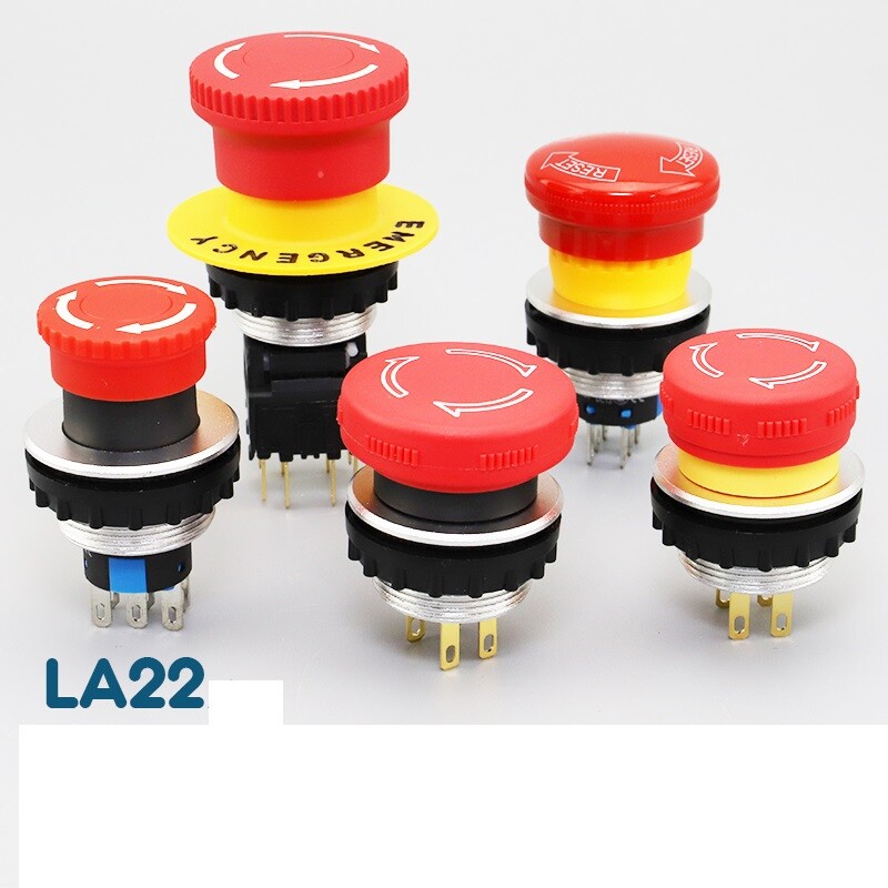 Mini Short Emergency Stop 22mmLA22-11ZS 1NC Small Emergency Stop Short Base Mini