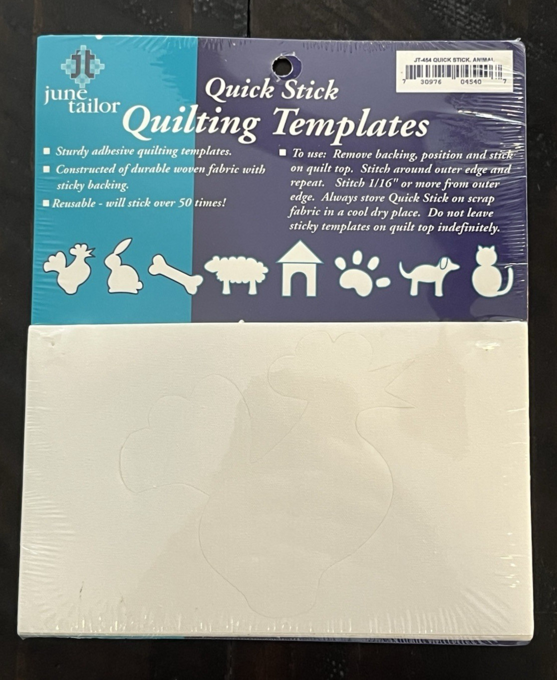 June Tailor Quick Stick Quilting Templates Reusable w/ Animal Designs