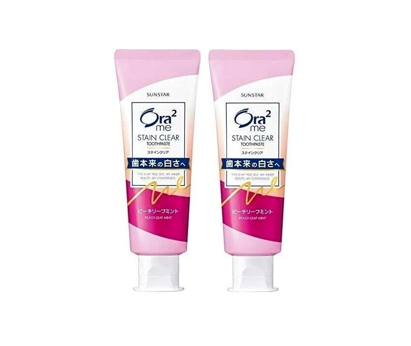 Sunstar Ora2 Stain Clear Toothpaste Peach Leaf Mint 130g ( Pack Of 2)