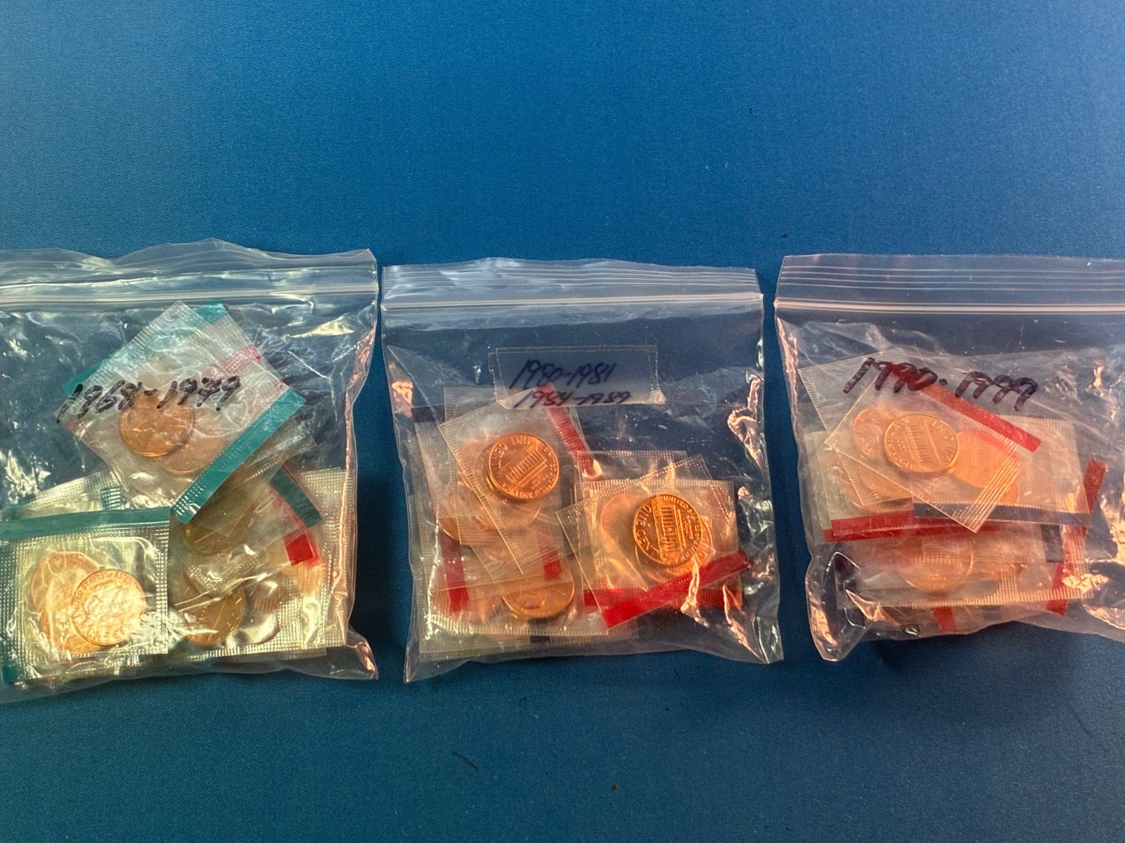 Memorial Cents Mint Cello 1968-79 80-81 84-99 - (60) Coins