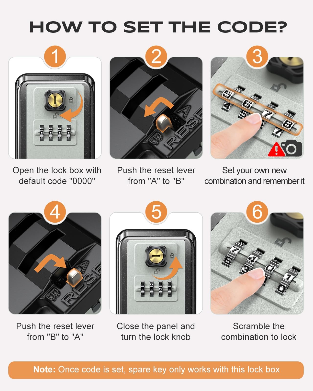 WallMounted Lock Box for Keys with Code, 4 Digits Combination Key Lock Box wi...