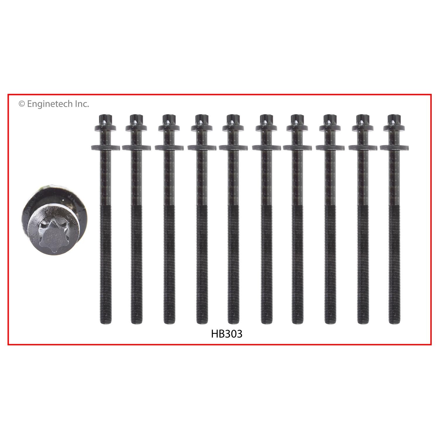 Enginetech HB303 Engine Head Bolt Set for Chevrolet Sonic and More