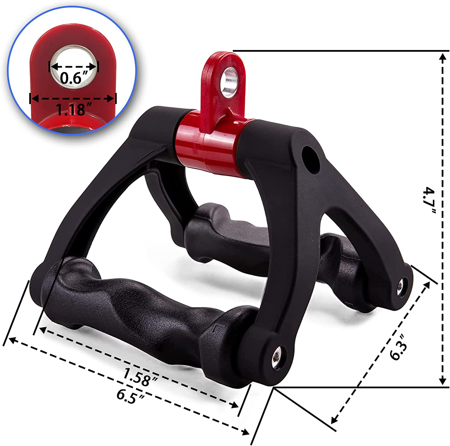 Double D Handle for Cable Machine - Ergonomic Row Handle - Triangle V Bar Grip
