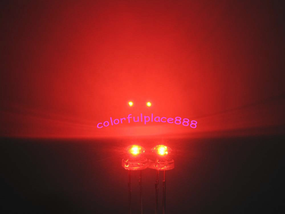 1000pcs, 5mm Red Straw Hat LED 5000MCD Water Clear Leds Strawhat Wide Angle Bulb