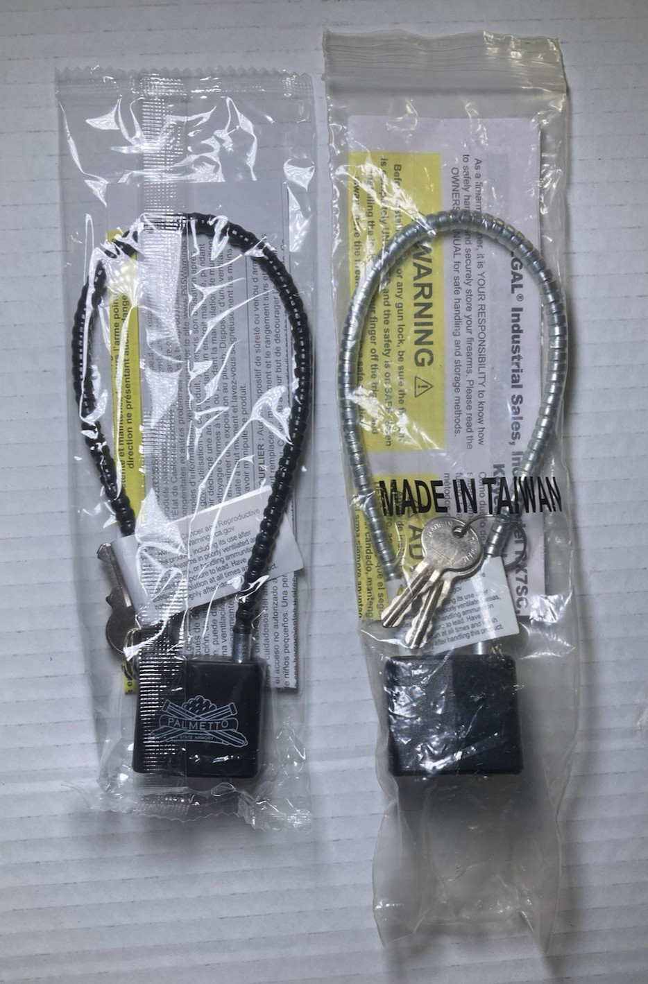 Regal RX11SC Palmetto R11SC3 Cable Gun Locks w/2 Keys New in Package Gun Safety