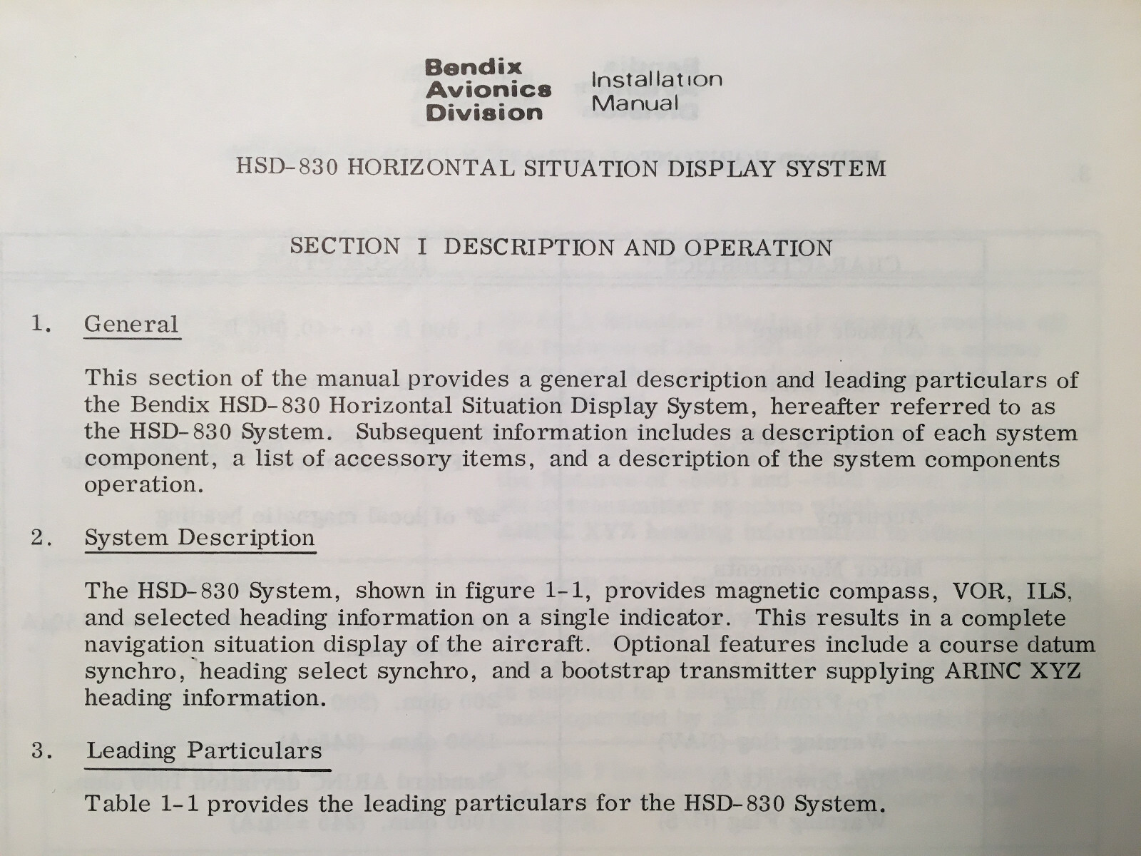 Bendix Avionics HSD 830 System, IN-831 Install Manual