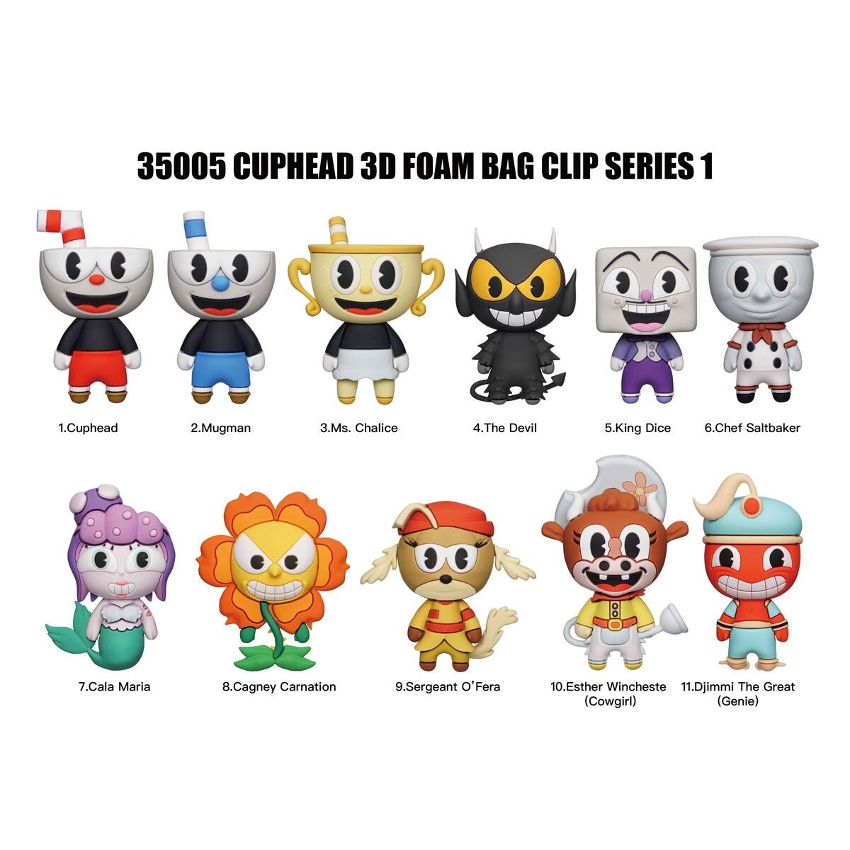 Cuphead NEW * Cagney Carnation Clip * Blind Bag Figural Keychain Monogram Game