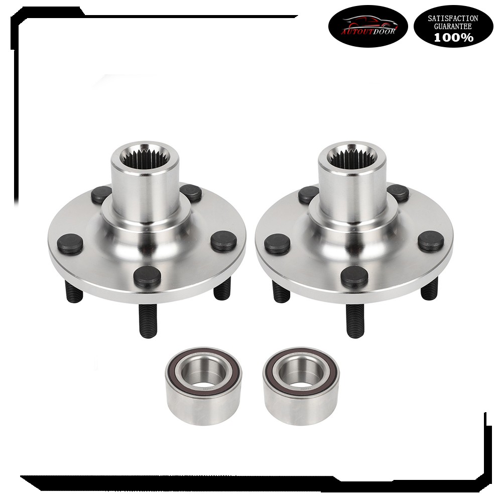 2Pc Front Wheel Hub Bearing For Ford Focus Turbocharged C-MAX 2.0L L4 2013- 2018