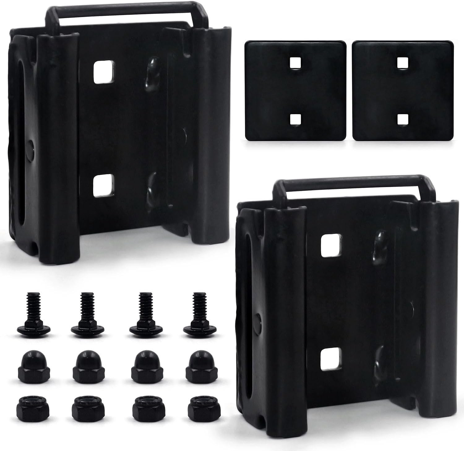 (2 Pack) E-Track Double Buckle Connector, Bolt-on Steel Trailer E Track Accessor