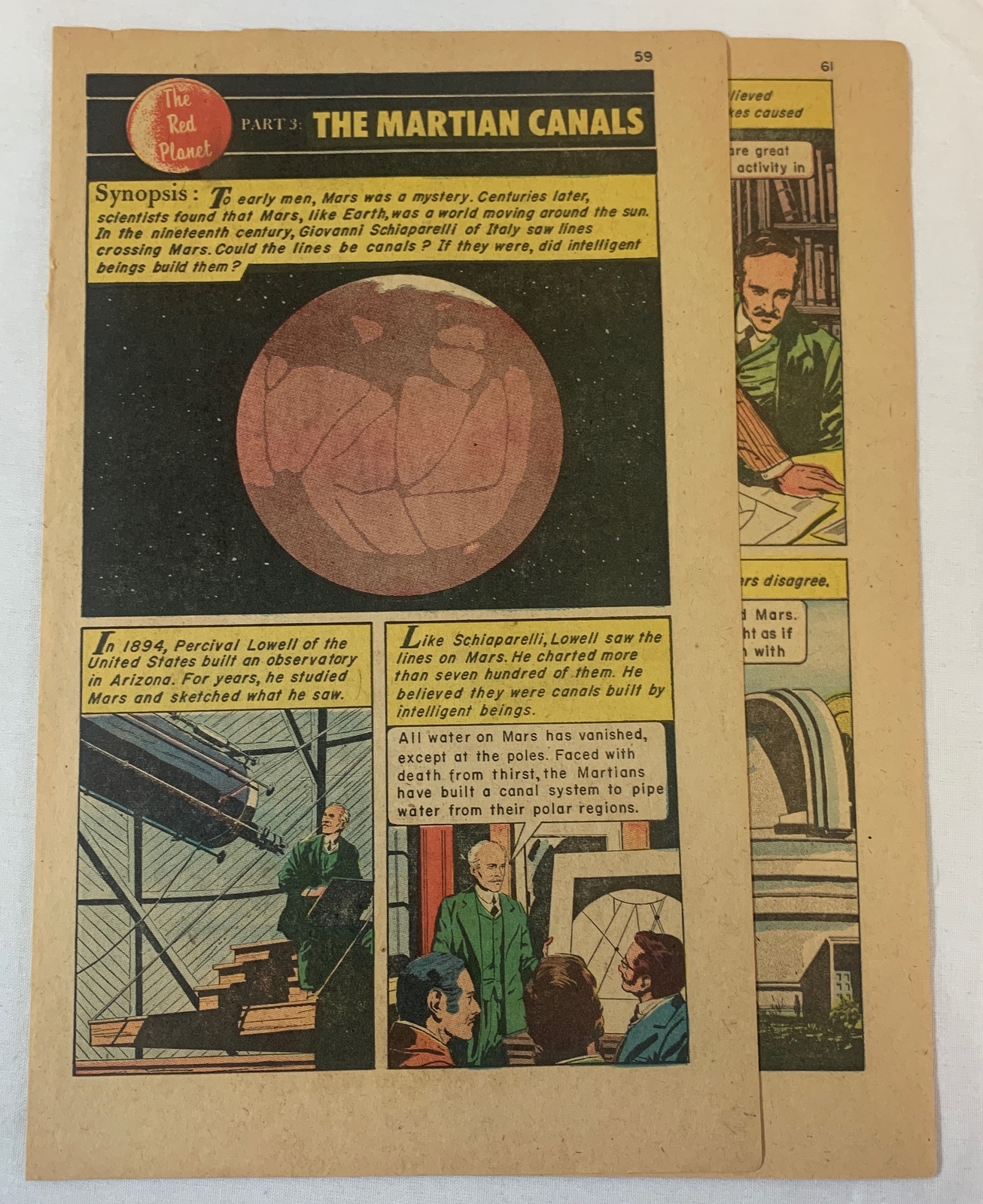 1961 four page cartoon story ~ THE MARTIAN CANALS