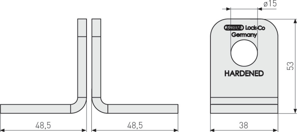 Abus 115/100 Angle Hasp Set (12701)