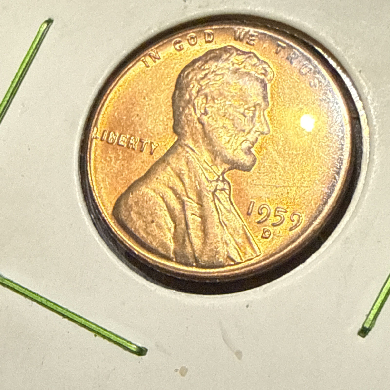 1959 D Red Lincoln penny