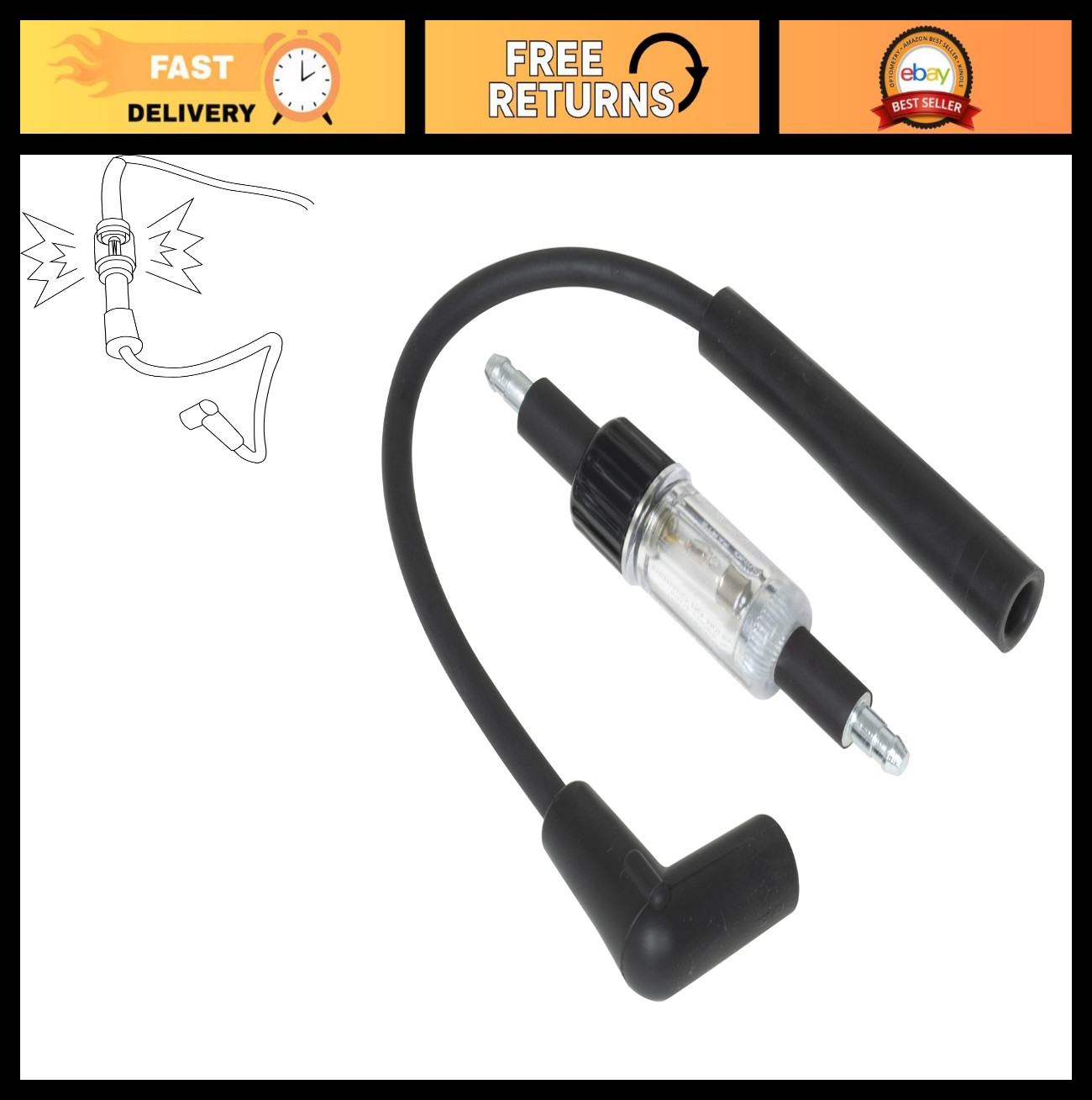 Inline Spark Tester for Small Engines, Automotive Diagnostics Tool, Engine Ignit