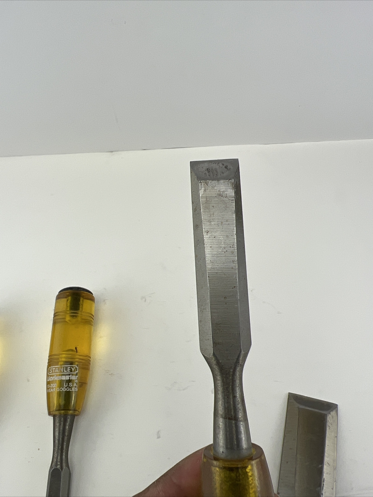 Vintage Stanley Workmaster 6 pc Bevel Edge Paring Chisel Set Made In USA.