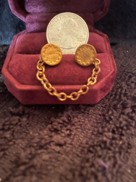 Vintage Button Chain,  Gold toned. 3” inch length