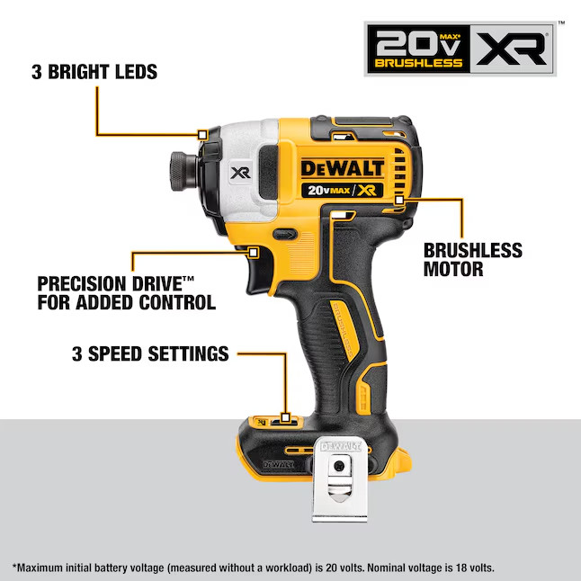 DEWALT 20V MAX XR Brushless 4-Tool Combo Kit with POWERSTACK, DCK449E1P1