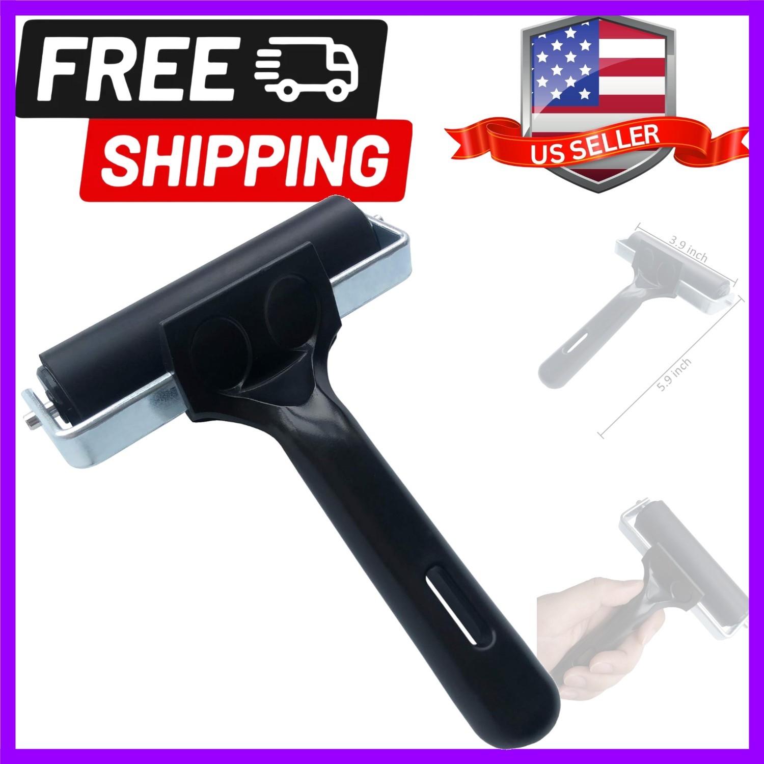 Rubber Brayer 4 inch Rubber Roller for Printmaking, Painting, Applying Glue, ...