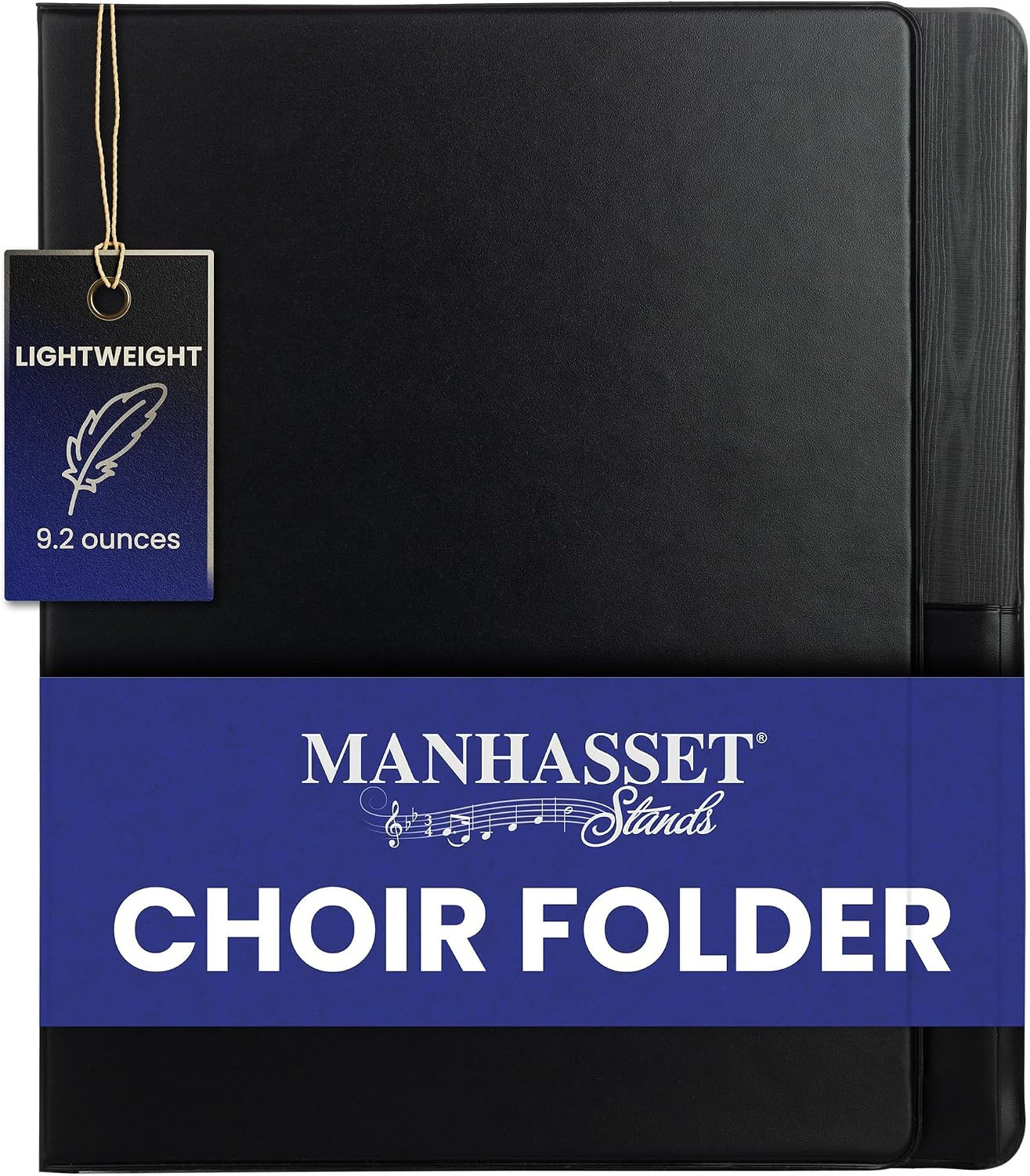 Model 1600 Choral Sheet Music Folder, Black, Elastic Hand Strap & 7 Elastic Stay