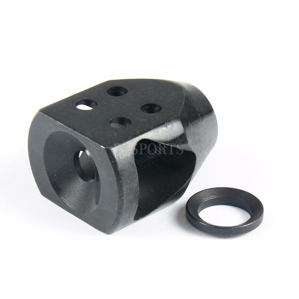 NEW! 223 .223 Black Short Compact Mini Tanker Style Muzzle Brake 1/2x28 Pitch