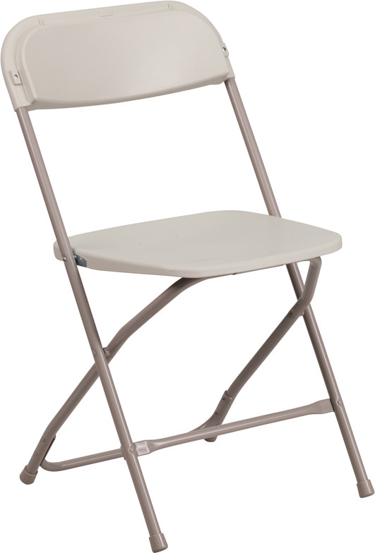 (100 PACK) 650 Lbs Capacity Commercial Quality Beige Plastic Folding Chairs