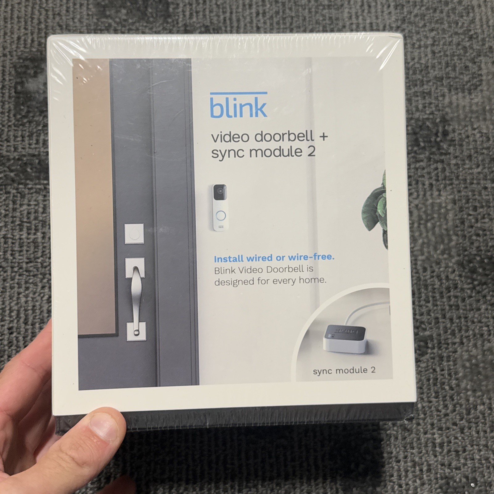 Blink Video Doorbell + Sync Module  2 -Two way Audio  New-Sealed