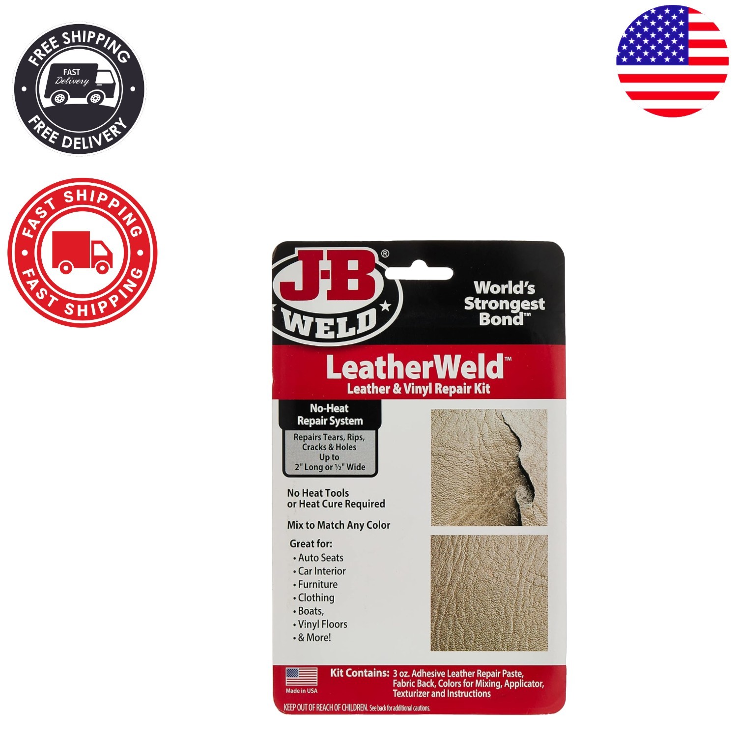 Luxury Vinyl and Leather Repair Kit, 3 oz - Quick & Durable Fix for All Surfaces