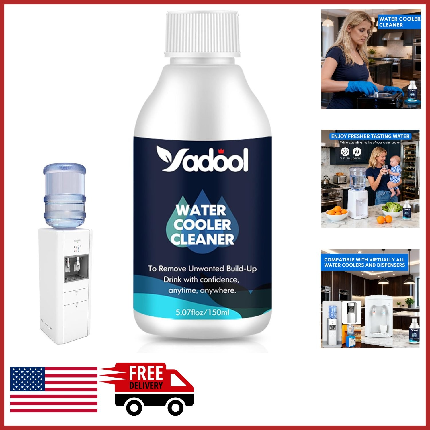 Water Dispenser Cleaning Kit for Top or Bottom Loading Cleaners 5.07 Fl Oz