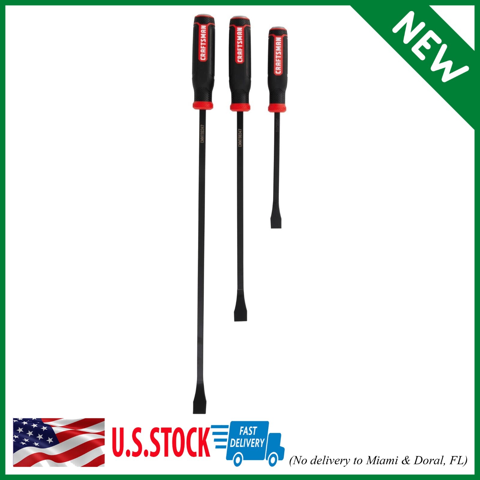 CRAFTSMAN Utility Pry Bar Set, 3 Piece, Includes 12”, 18” & 24” (CMMT98347)