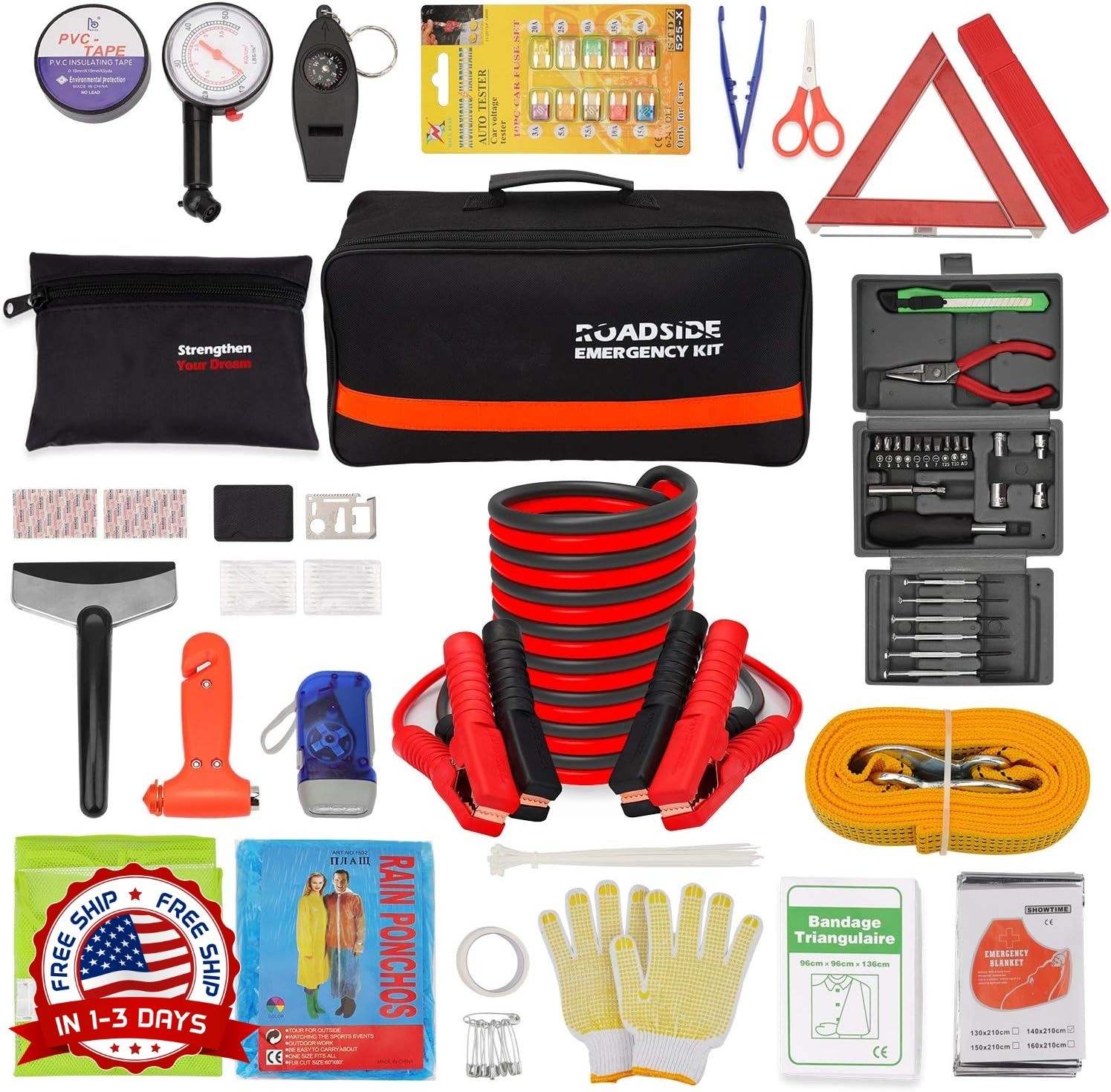 Kit De Emergencia Para Asistencia En Carretera De Seguridad Para Automóviles NEW