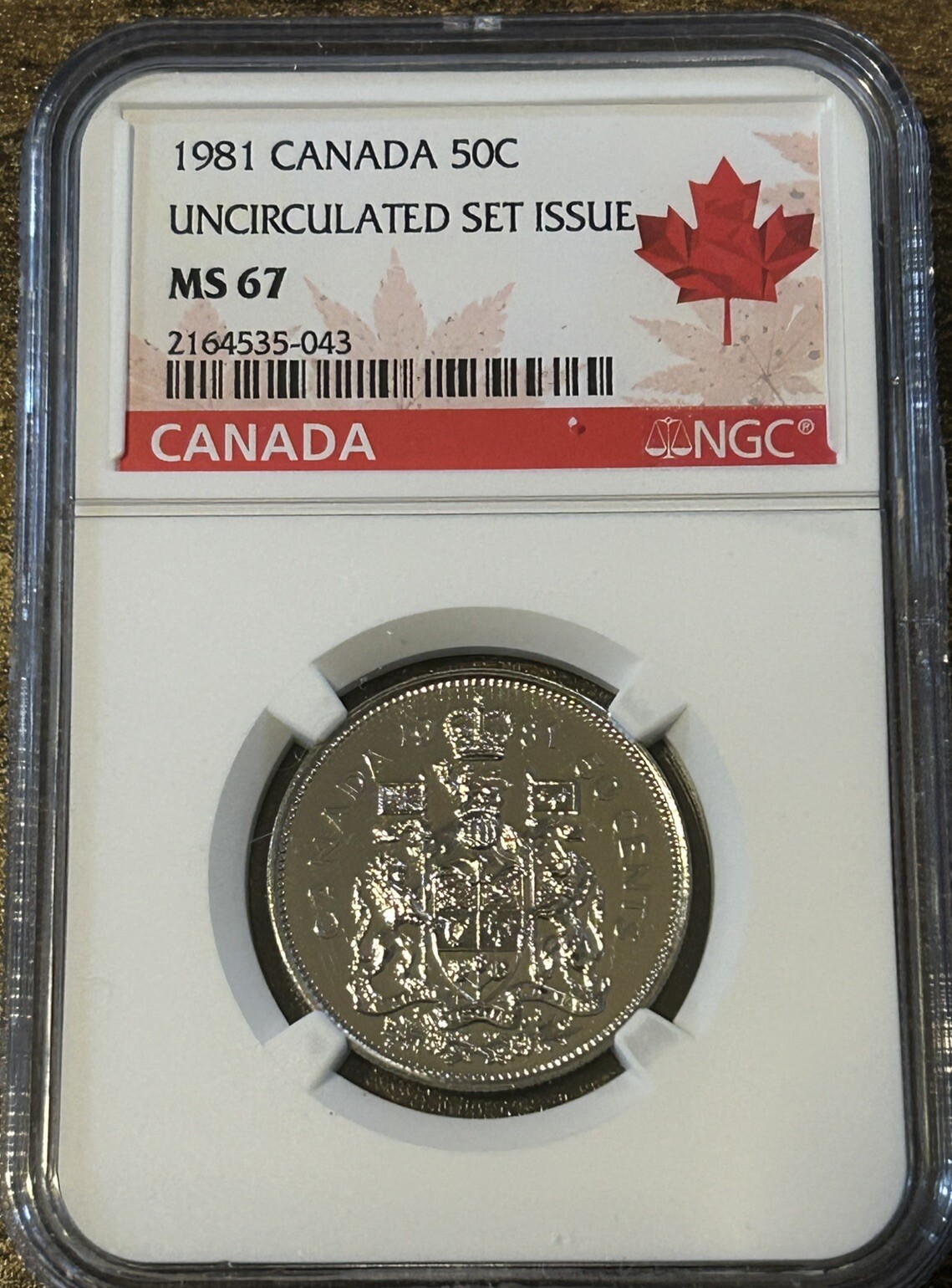 1981 CANADA 50 CENT NGC MS67 HALF DOLLAR UNCIRCULATED ++