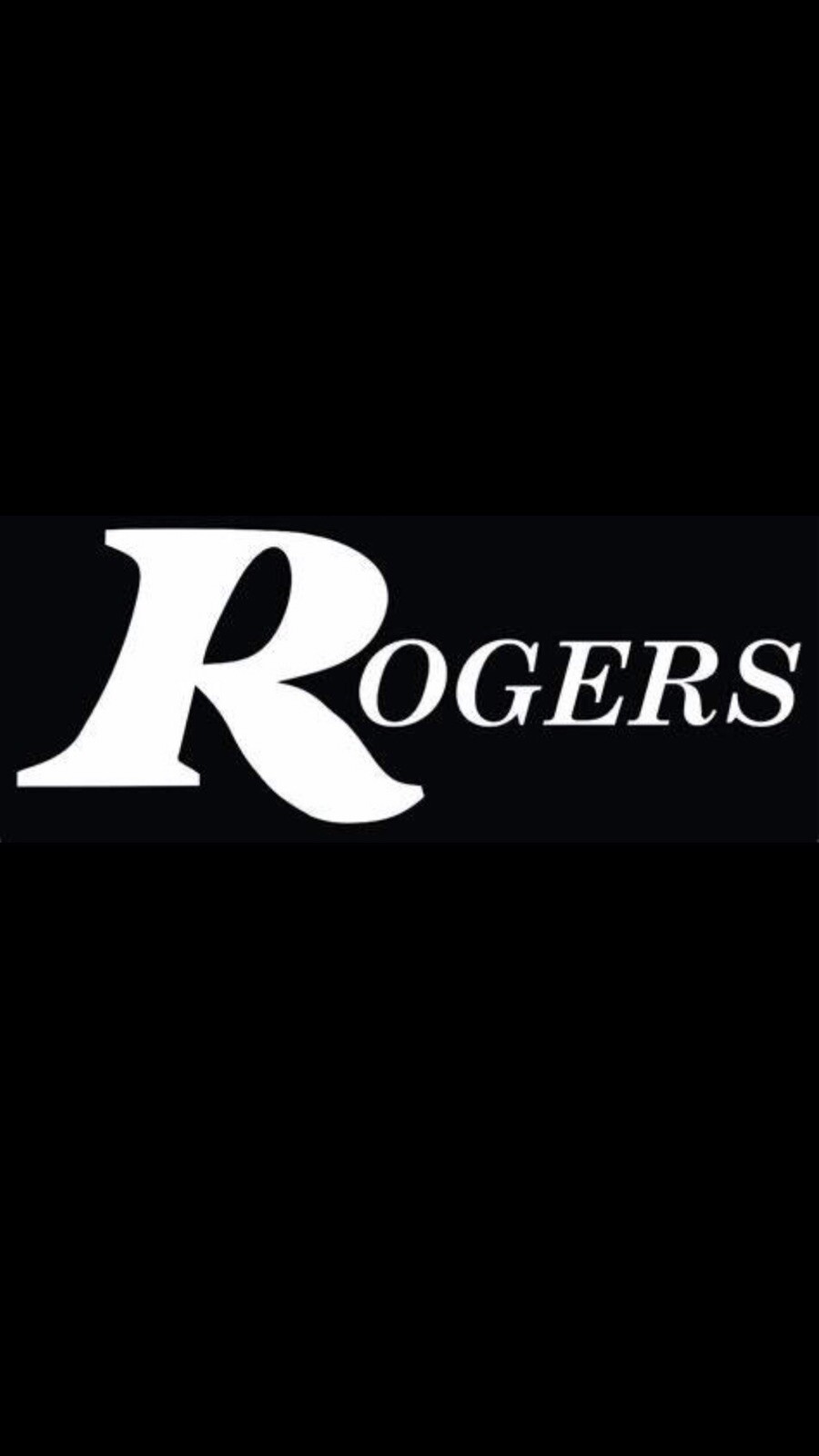 Rogers Drum Head Logo Decal White High Quality Permanent Vinyl Made USA 3.5 X 9”