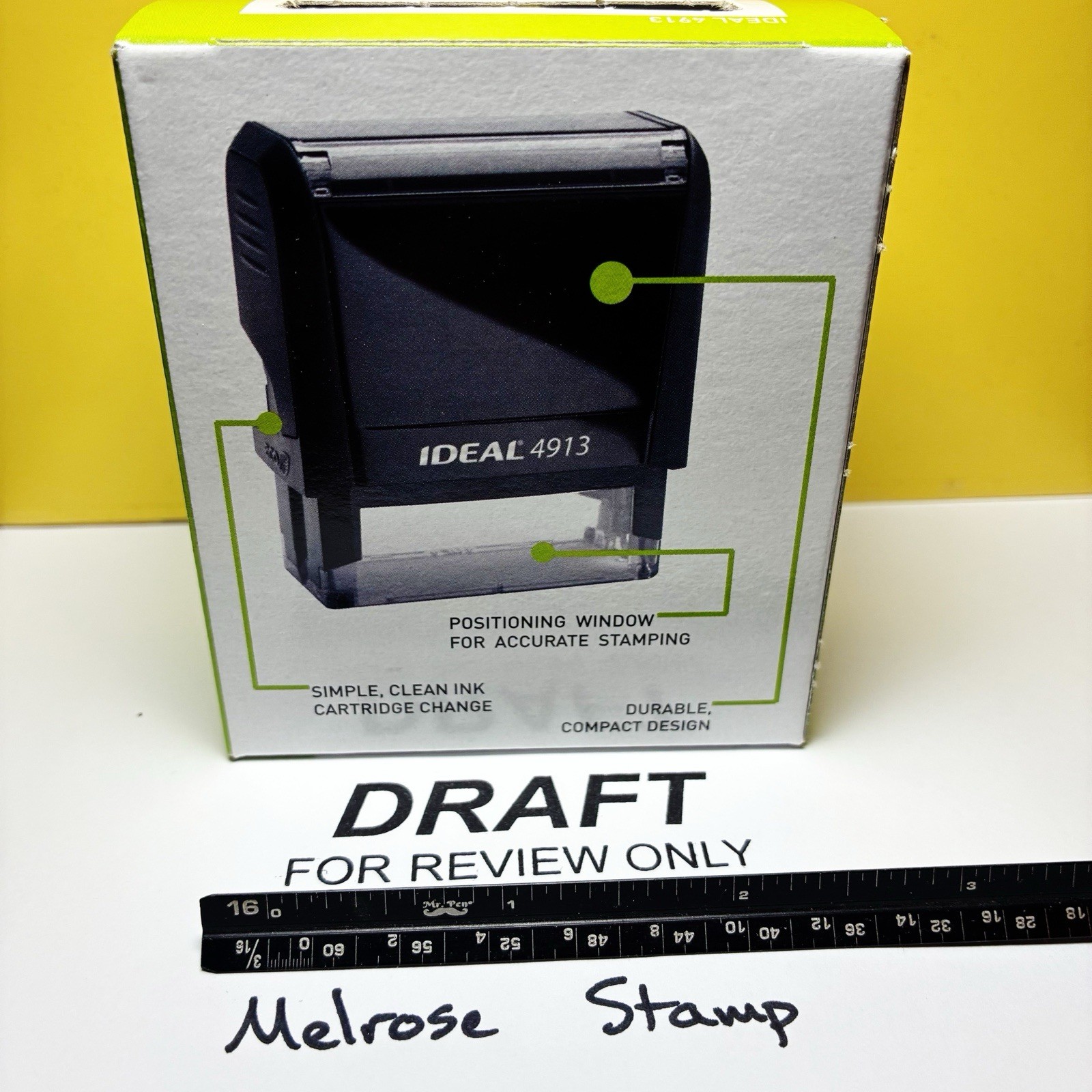 Draft For Review Only Rubber Stamp Black Ink Self Inking Ideal 4913