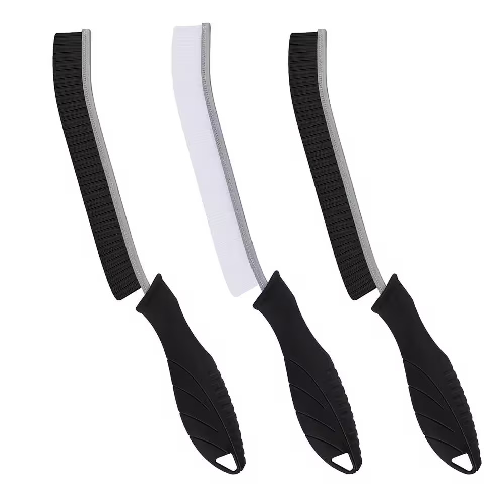 Black Hard Bristle Crevice Cleaning Brush with Multi-Surface Design for Kitchen